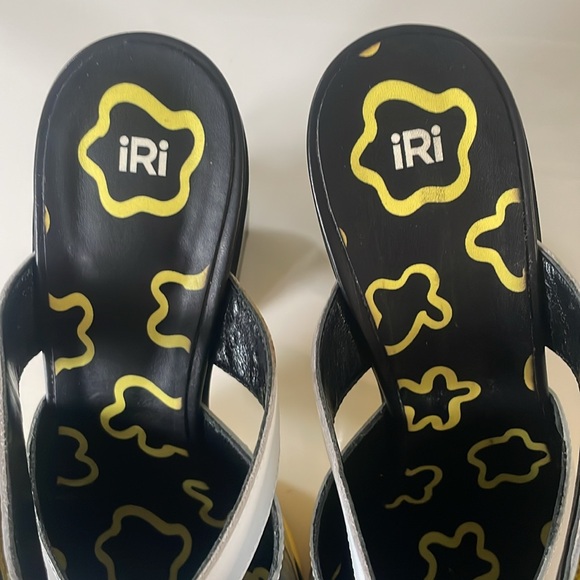 iRi Patent Leather silver, yellow and black Colorblock Mules size 39 shoe bag - Picture 9 of 11